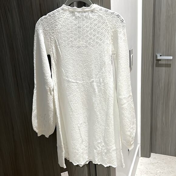 NWT $128 REVOLVE RUMORED Vermont white knit mini dress L winter wedding - Picture 4 of 16